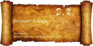 Dirner Kinga névjegykártya